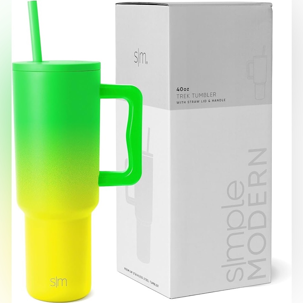 Simple Modern TREK 40oz Tumbler in HTF Coloway *Limey Light* 🍋